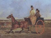 John Frederick Herring A Horse and Trap on the York Road Spain oil painting artist